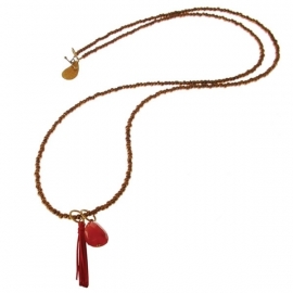 ketting met hanger  - Sunita Red Pom Buddha charm necklace