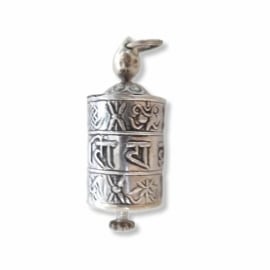 Silver Mani amulet charm pendant