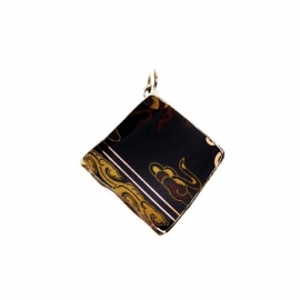hanger - Lucky Buddha Black tile pendant