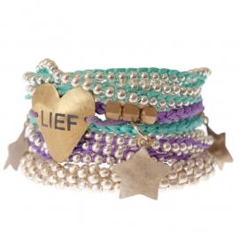 armband - Flush 2 string purple bracelet
