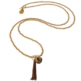 ketting met hanger - Sunita Brown Pom  Buddha charm necklace