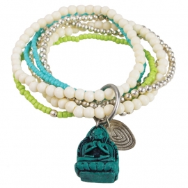 armband - Nirmala turquoise Buddha charm bracelet