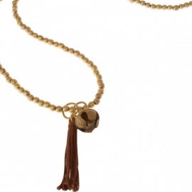 ketting met hanger - Sunita Brown Pom  Buddha charm necklace