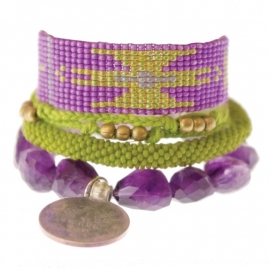 armband - Malinalli purple Aztec bracelet