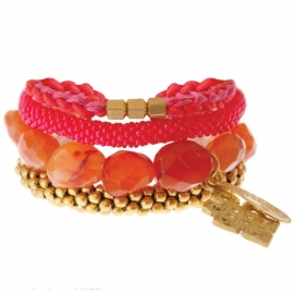 armband - Flush 2 string orange bracelet