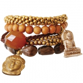 armband - Brown Buddha charm bracelet