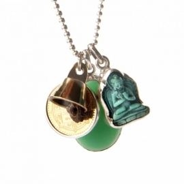 hanger - Lucky Buddha green onyx pendant