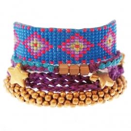 armband - Flush 2 string purple bracelet