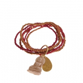 armband - Nirmala Red Buddha charm bracelet