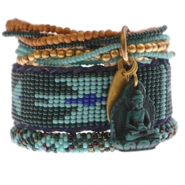 armband - Nirmala Green Buddha charm bracelet