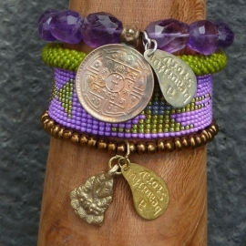 armband - Malinalli purple Aztec bracelet