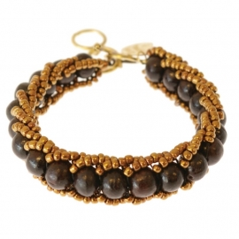 armband - Milipede dark brown bracelet