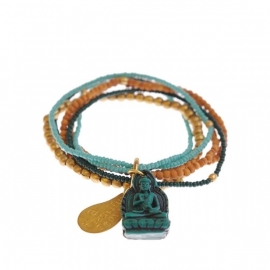 armband - Nirmala Green Buddha charm bracelet