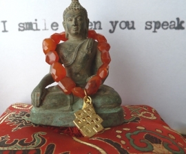 armband - Red Buddha charm bracelet