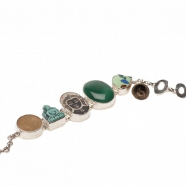 armband - Lucky Buddha bracelet green onyx