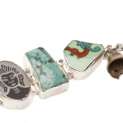 turquoise armband van zilver uit de Lucky Buddha serie van A Beautiful Story