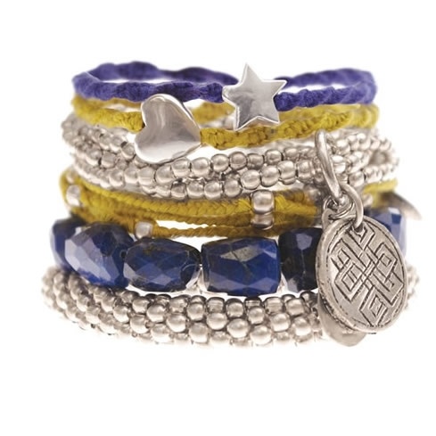 blauw-zilver setje armbanden A Beautiful Story