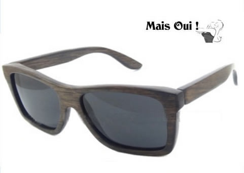 Mais Oui ! houten zonnebril Unique Bamboe Noir