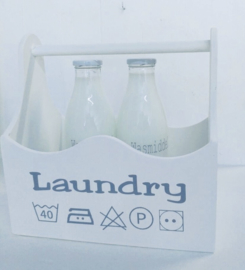 Laundry houten bak xl wassymbolen