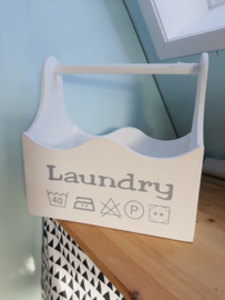 Laundry houten bak xl wassymbolen