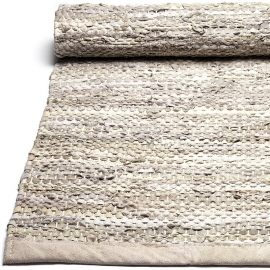 Rug Solid Lederen Vloerkleed Beige / div. afmetingen