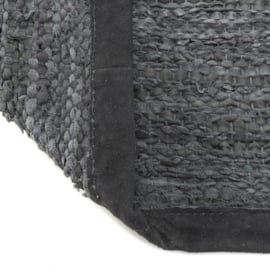 Rug Solid Lederen Vloerkleed Dark Grey / div. afmetingen