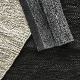 Rug Solid Lederen Vloerkleed Dark Grey / div. afmetingen