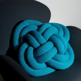 Umemi Turk's Head Notknot kussen Turquoise