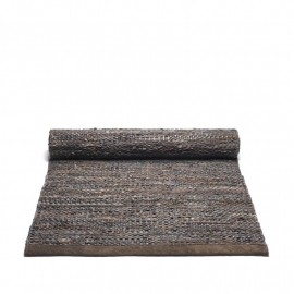 Rug Solid Lederen Vloerkleed Brown - Choco / div. afmetingen