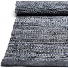 Rug Solid Lederen Vloerkleed Dark Grey / div. afmetingen