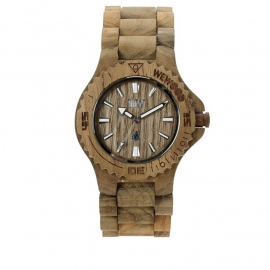 WeWood horloge `Date teak`