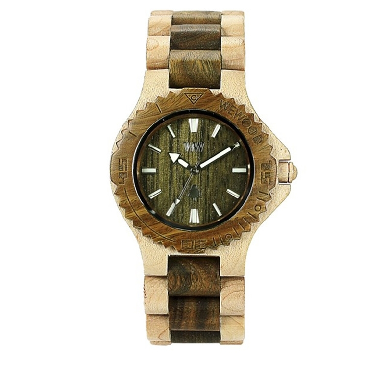 WeWood horloge `Date beige/army`