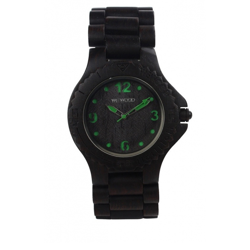WeWood horloge 'Kale black green'