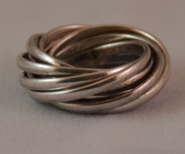 1003/M Gedraaide ring in zilver