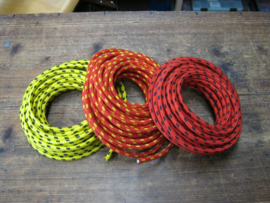 Gevlochten bougie kabel met koper kern per meter  , diverse kleuren