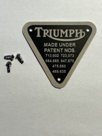 Triumph Patent plaatje ,70-4016