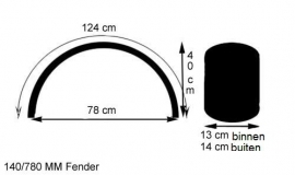 Caferace/scrambler achterspatbord alu./ steel /stainless steel , RFA/S/SS 1401250 cafe