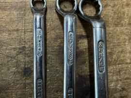 Setje van 3 Whitworth ring sleutels , gebruikt
