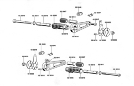 Voorste pedaal steuntje met  rubber 020014  (set 16-0010)