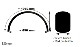 Hardttail 180 mm  spatbord in staal ! RFS1801000