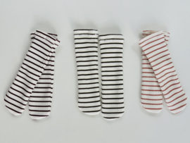 Stripy doll socks - in many colors  rib jersey (MTO)