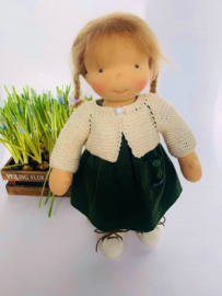 Ciara - a 16''/42 cm tall Handmade Waldorf Doll and little Popke