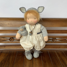 Deer Doll Grey - Copper hair - a 14''/35 cm tall