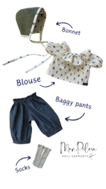 4 piece Tulip Doll Outfit for 39 to 42 cm (15 to 16") tall dolls