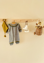 Miou Kids - Fair Isle Overall & hat & Vaida's booties - for 42/44 doll l.teal
