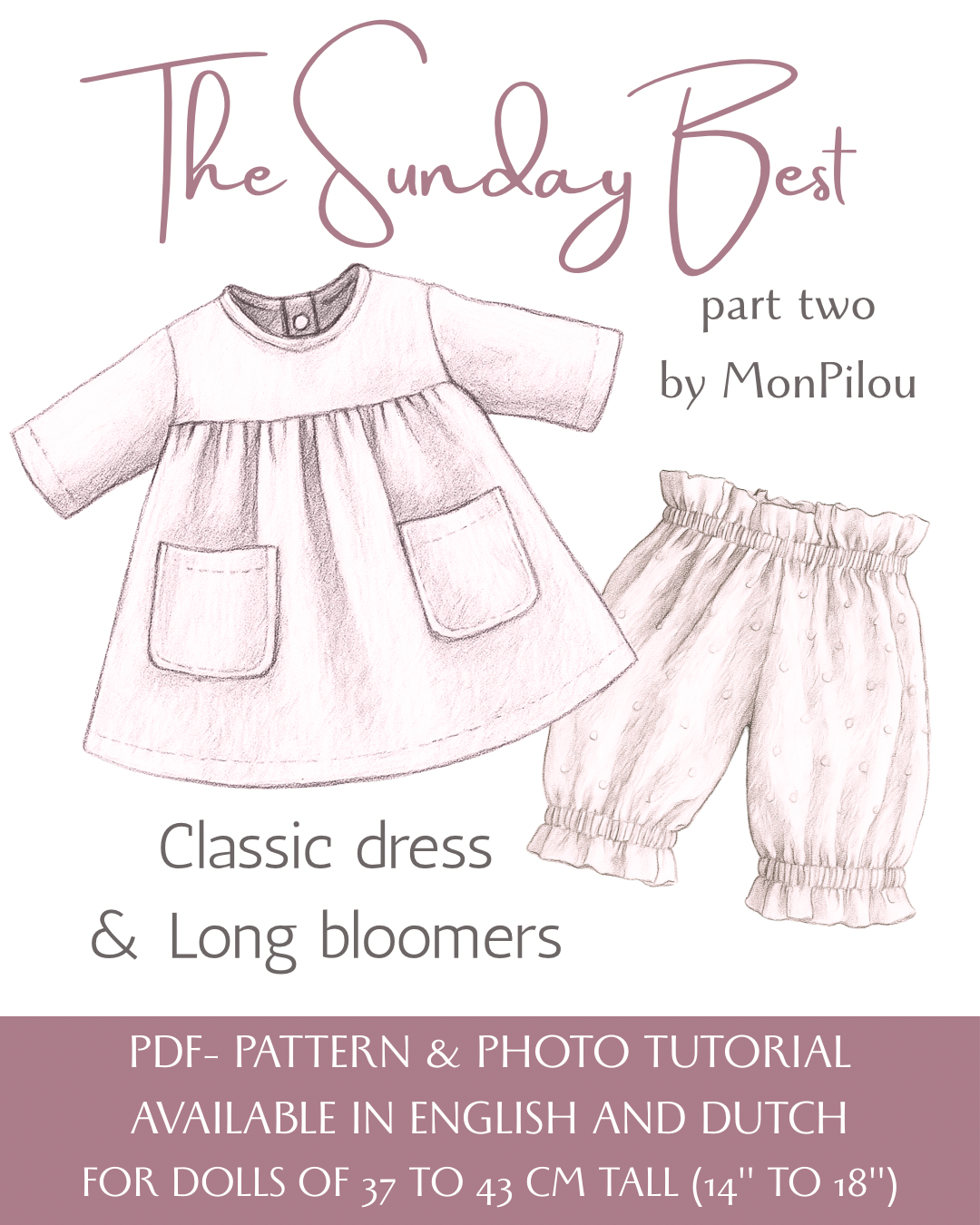 PDF pattern -The Sunday Best 1 & 2 - For Waldorf Dolls of 14" to 18"