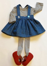 Clothing set -  chambray jeans skirt - for 16"/42 cm tall doll