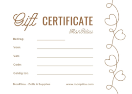 Gift certificate from €10,-