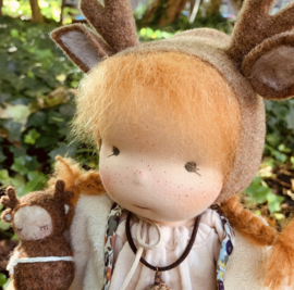 Reindeer Doll - Copper hair - a 14''/35 cm tall