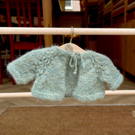 Hand knitted cardigan - Green marl